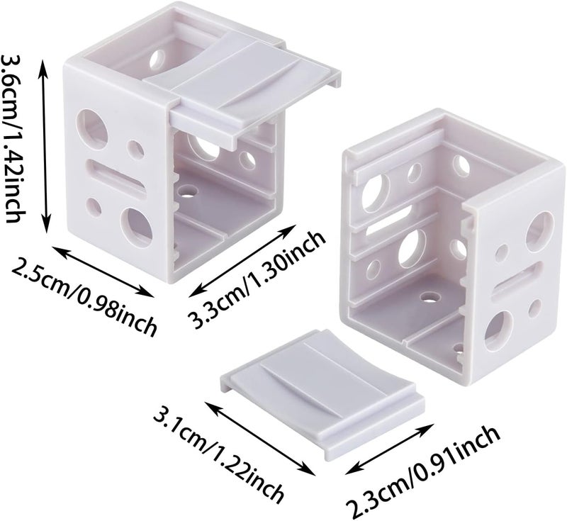 ONLYFU 12 Pack 1 inch Blind Brackets, Vertical Blind Bracket Box Mounting Bracket Window Blinds Headrail Brackets, White - Image 2